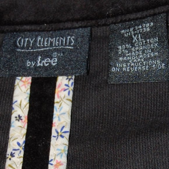 CITY ELEMENTS BY LEE Black Velour Jacket Size XL - Picture 9 of 9